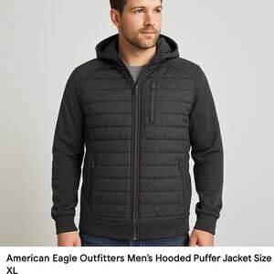 American Eagle Active Flex Men’s Gray Quilted Mixed Media Jacket XXL